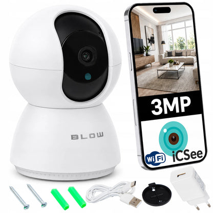 BLOW I-263 pasukama 3 MP „Wi-Fi“ IP kamera su naktiniu matymu ir „iCSee“