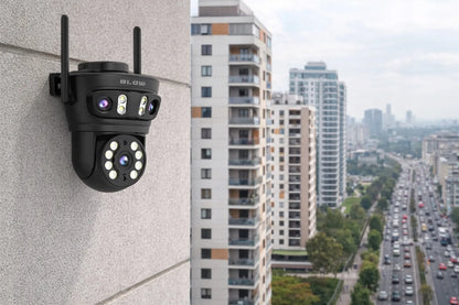BLOW I-338 8MP „Wi-Fi“ IP kamera su 3 objektyvais, pasukama, vidaus ir lauko, su judesio aptikimu ir priartinimu