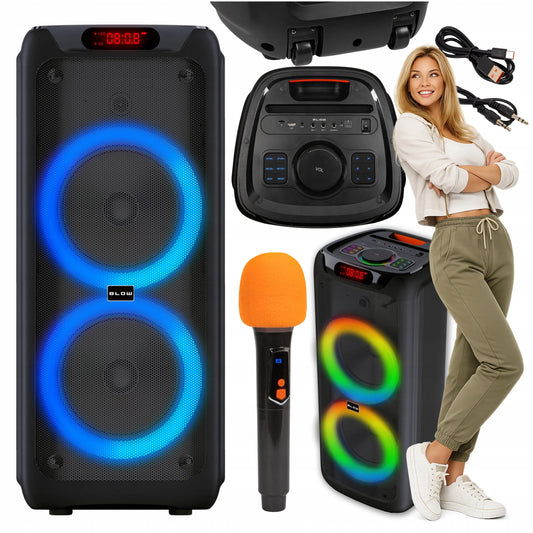 BLOW Infinity nešiojama belaidė „Bluetooth“ kolonėlė su mikrofonu karaokėms, 300 W
