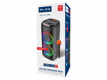BLOW Infinity nešiojama belaidė „Bluetooth“ kolonėlė su mikrofonu karaokėms, 300 W
