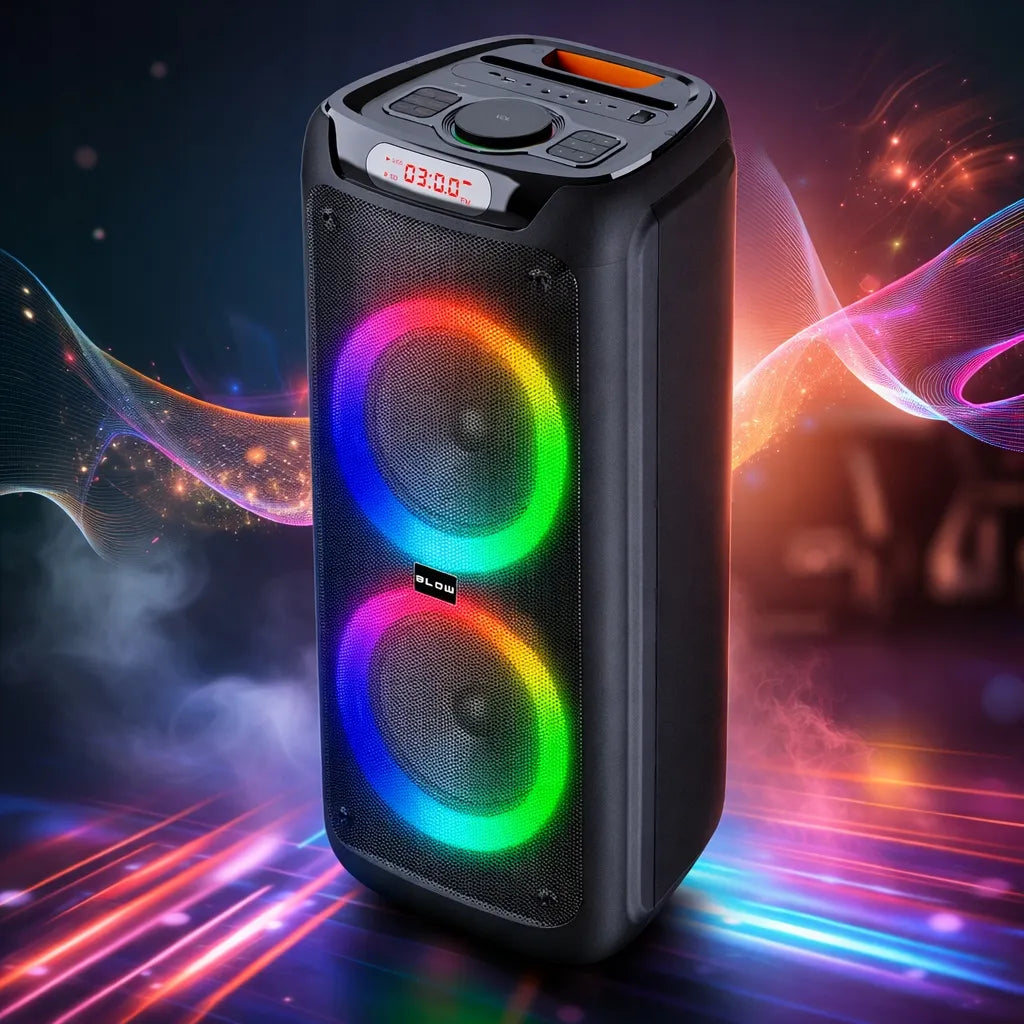 BLOW Infinity nešiojama belaidė „Bluetooth“ kolonėlė su mikrofonu karaokėms, 300 W