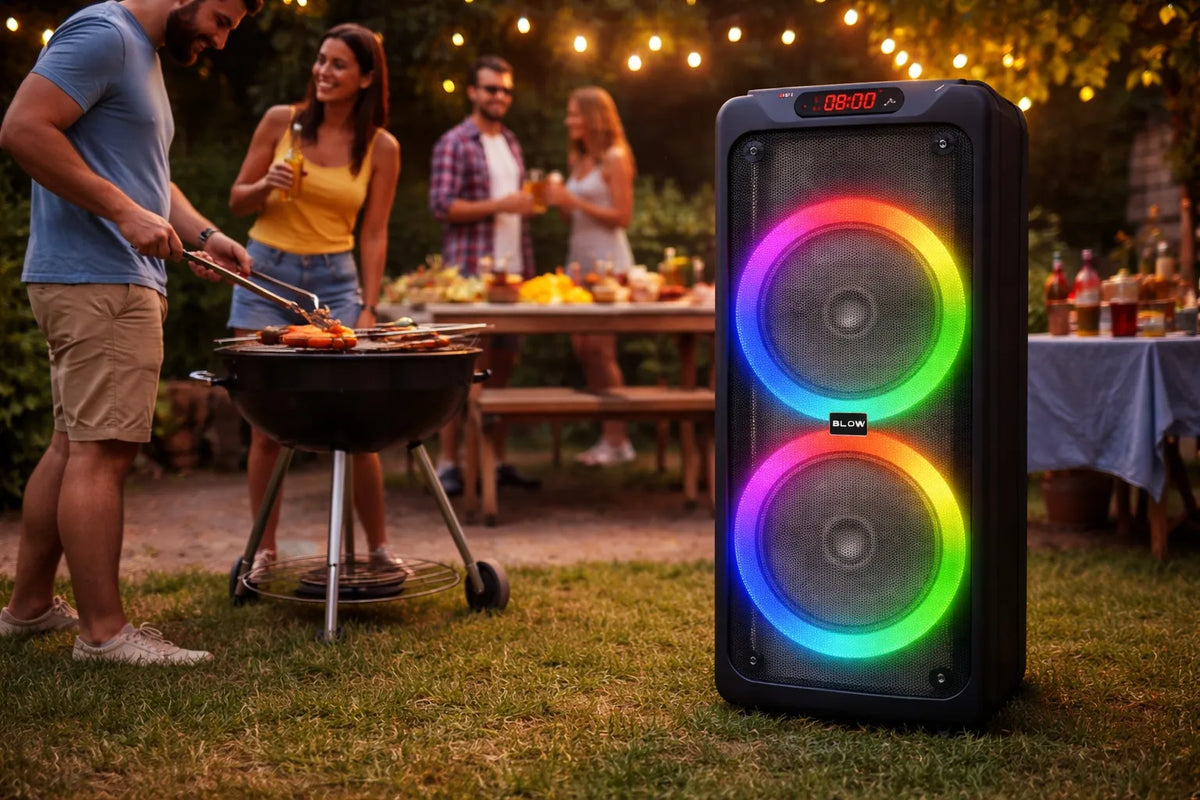 BLOW Infinity nešiojama belaidė „Bluetooth“ kolonėlė su mikrofonu karaokėms, 300 W