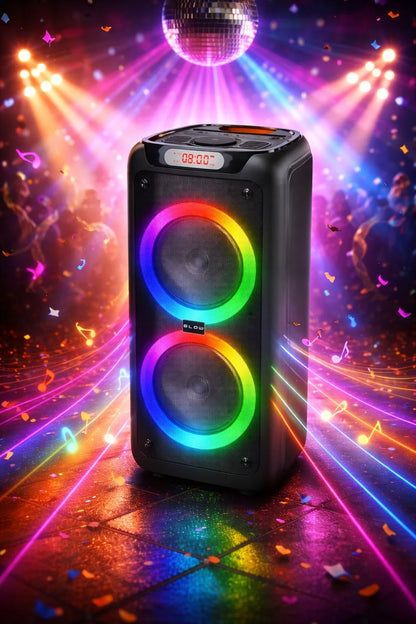 BLOW Infinity nešiojama belaidė „Bluetooth“ kolonėlė su mikrofonu karaokėms, 300 W