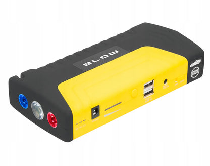 BLOW JS-15 automobilio užvedimo įrenginys su powerbank funkcija, žibintuvėliu ir saugos plaktuku, 12800 mAh