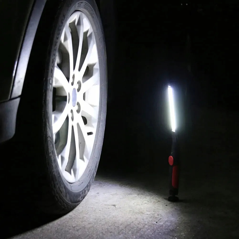 „BLOW“ LED dirbtuvių lempa–žibintuvėlis COB su magnetu, USB įkrovimu ir pakabinimo kilpa
