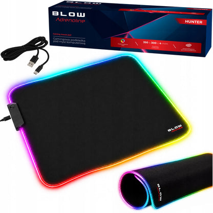 BLOW LED RGB žaidimų pelės kilimėlis, 350 × 300 mm