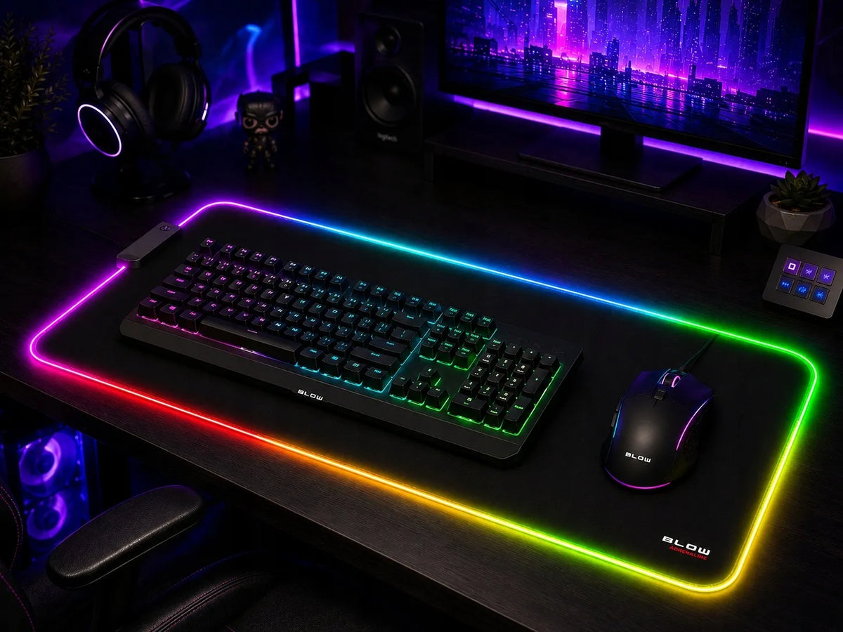 BLOW MARSHALL didelis LED RGB pelės kilimėlis, 780 × 300 mm