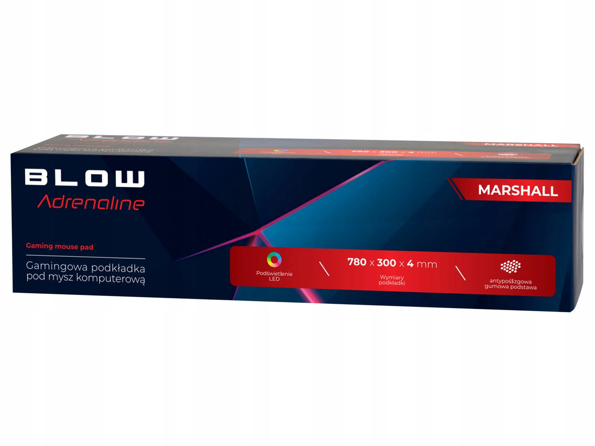 BLOW MARSHALL didelis LED RGB pelės kilimėlis, 780 × 300 mm
