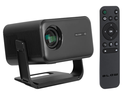 BLOW MaxView Black pasukamas LED projektorius su Android Smart TV, Wi-Fi, Full HD, garsiakalbiu ir HDMI