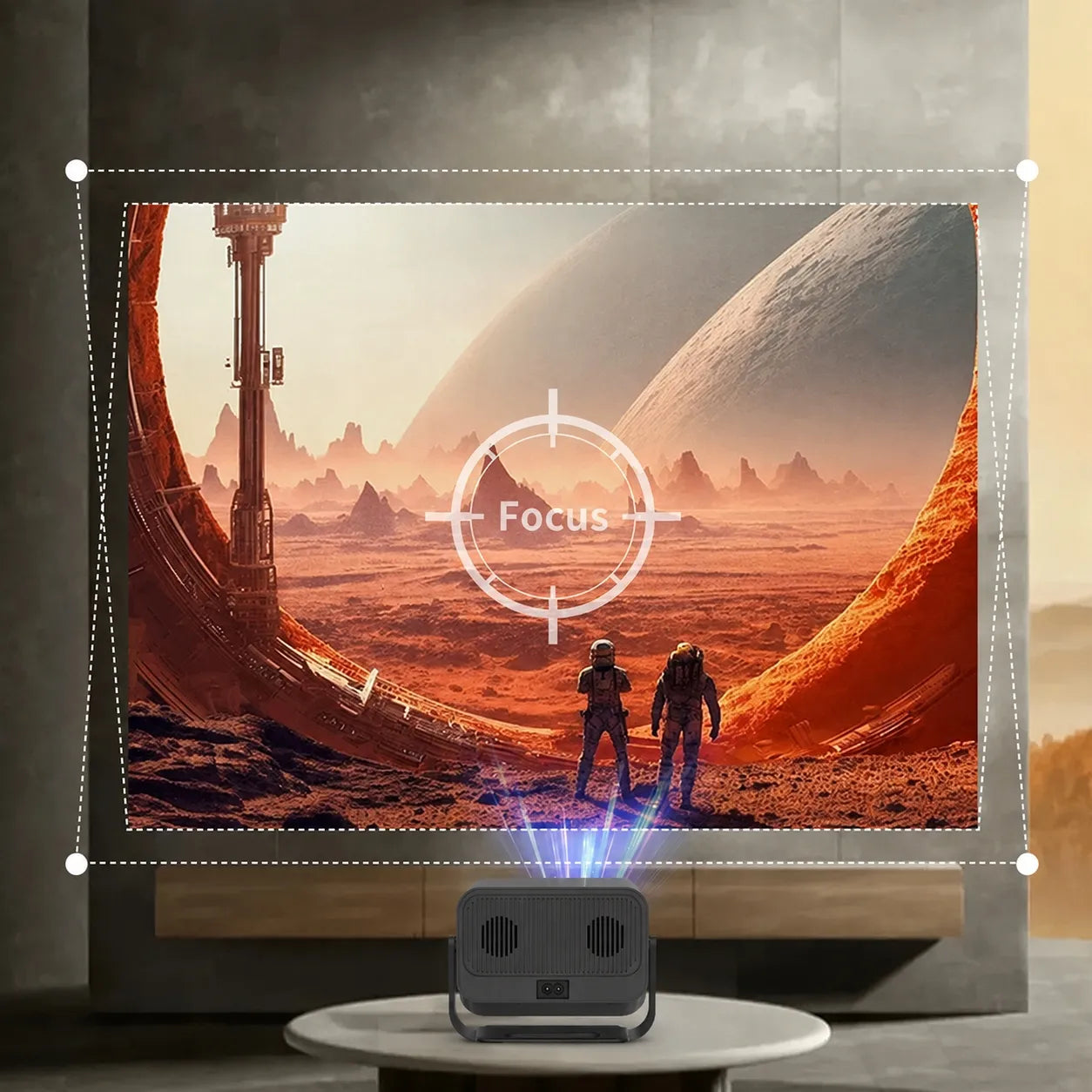 BLOW MaxView Black pasukamas LED projektorius su Android Smart TV, Wi-Fi, Full HD, garsiakalbiu ir HDMI