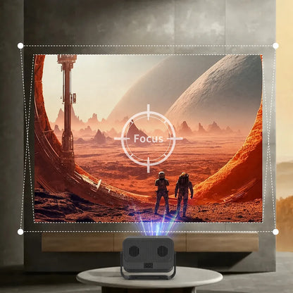 BLOW MaxView Black pasukamas LED projektorius su Android Smart TV, Wi-Fi, Full HD, garsiakalbiu ir HDMI