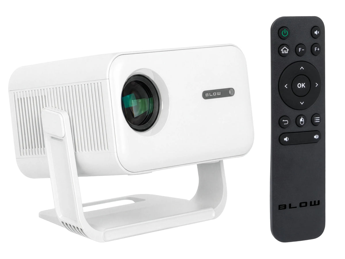 BLOW MaxView White pasukamas LED projektorius su garsiakalbiu, „Android“, HDMI, „Smart TV“, „Wi-Fi“, „Full HD“