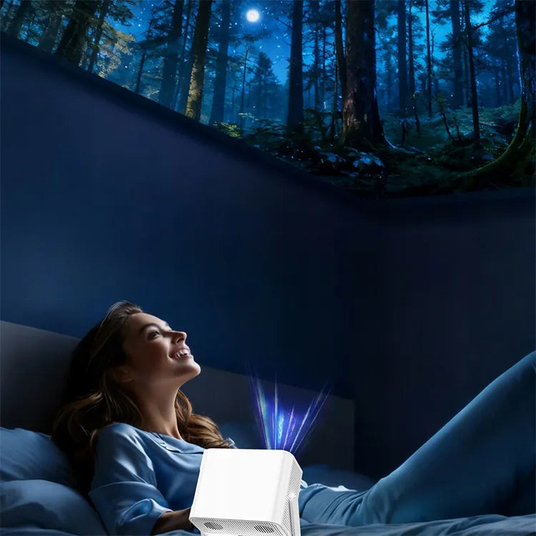 BLOW MaxView White pasukamas LED projektorius su garsiakalbiu, „Android“, HDMI, „Smart TV“, „Wi-Fi“, „Full HD“