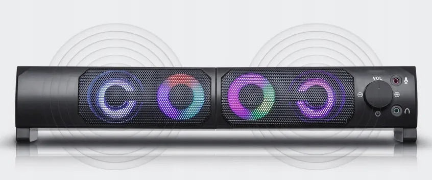 BLOW MS-28 kompiuterinės kolonėlės Bluetooth Soundbar 2.0 6W USB LED RGB 2in1