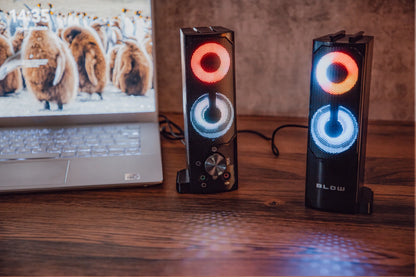 BLOW MS-28 kompiuterinės kolonėlės Bluetooth Soundbar 2.0 6W USB LED RGB 2in1