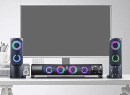 BLOW MS-28 kompiuterinės kolonėlės Bluetooth Soundbar 2.0 6W USB LED RGB 2in1