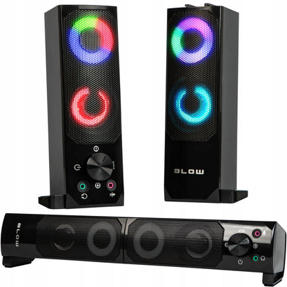 BLOW MS-28 kompiuterinės kolonėlės Bluetooth Soundbar 2.0 6W USB LED RGB 2in1