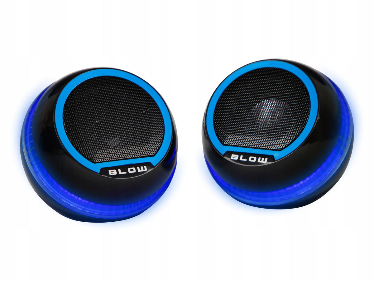BLOW MS-29 kompiuterio kolonėlės su RGB LED apšvietimu, USB 5 V, 3,5 mm mini jungtis