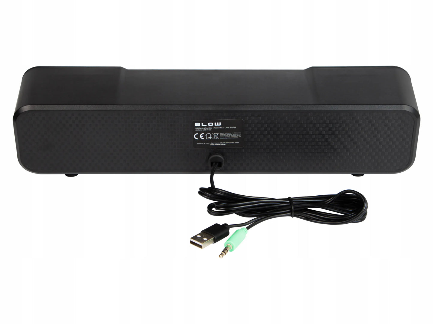 BLOW MS-32 2.0 kompiuterio soundbar kolonėlės su RGB LED apšvietimu, AUX ir USB