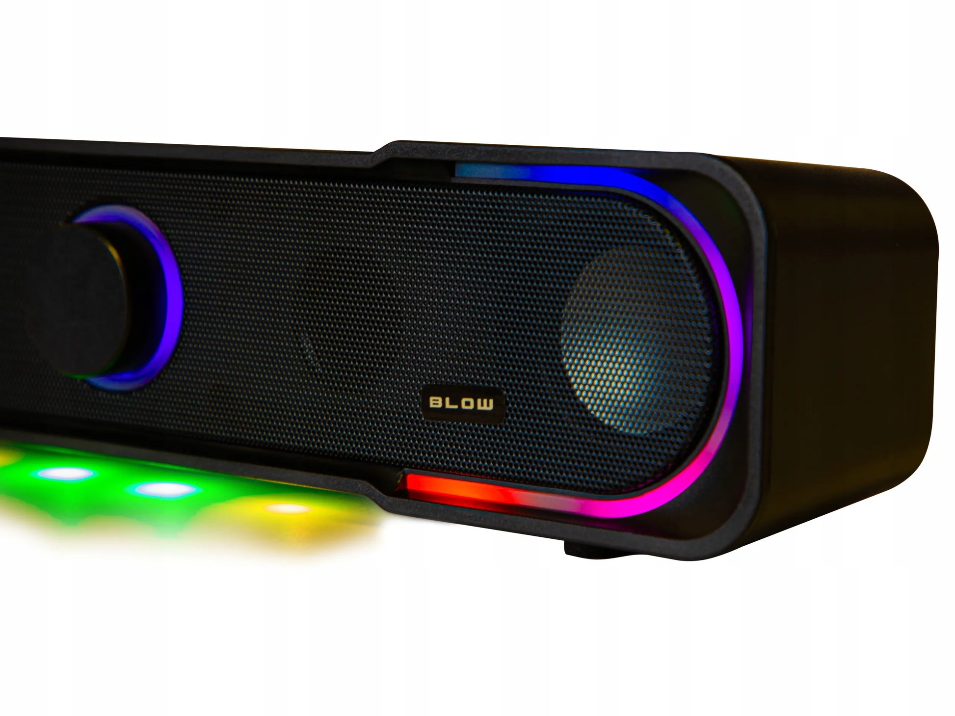 BLOW MS-32 2.0 kompiuterio soundbar kolonėlės su RGB LED apšvietimu, AUX ir USB