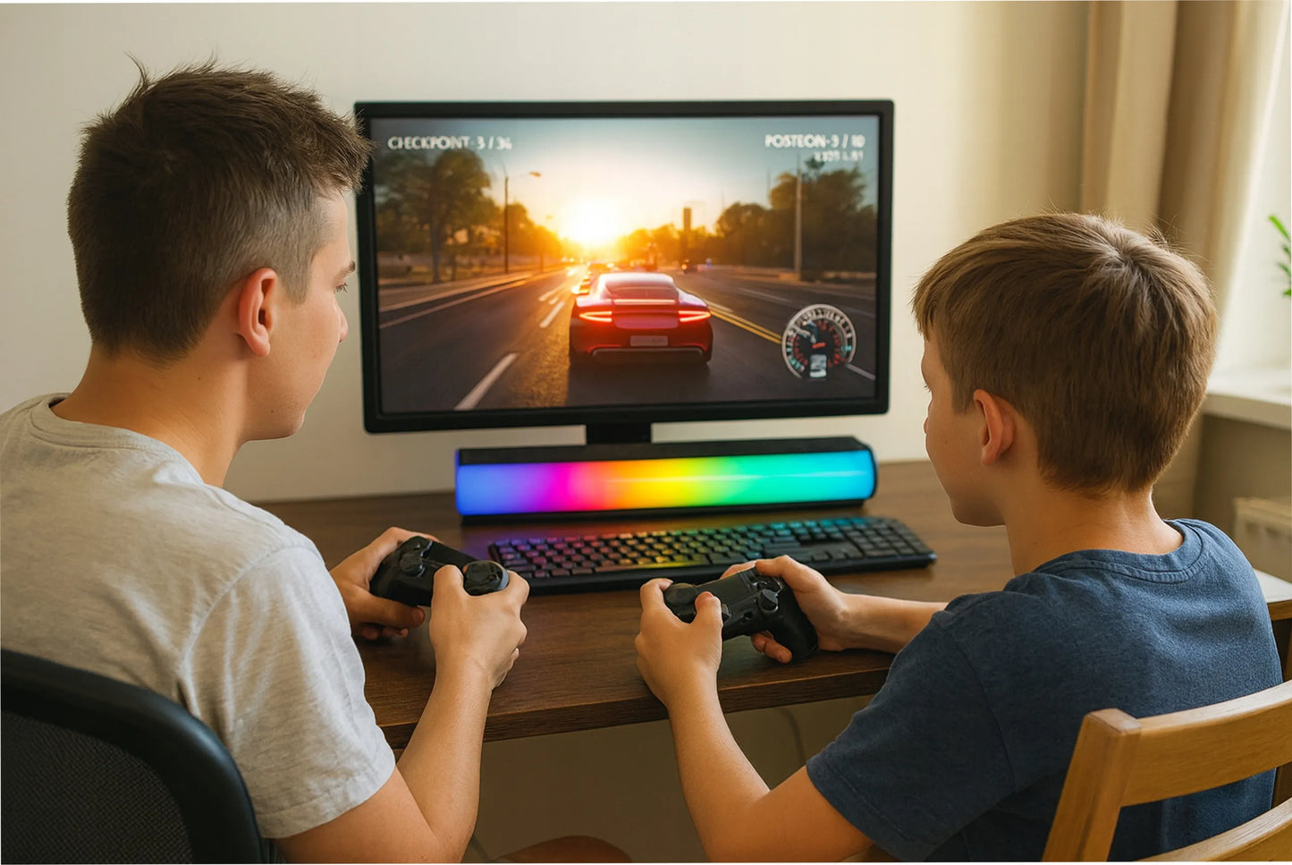 BLOW MS-33 žaidimų garso kolonėlė (soundbar) su LED RGB apšvietimu, USB, 14W