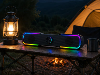 BLOW MS-35 2.0 kompiuterio garso kolonėlė, 6 W, RGB LED, USB, 3,5 mm, juoda
