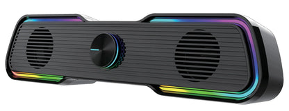 BLOW MS-35 2.0 kompiuterio garso kolonėlė, 6 W, RGB LED, USB, 3,5 mm, juoda