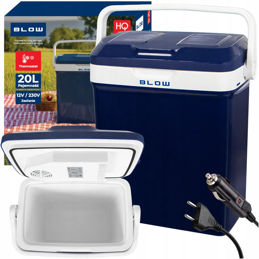 BLOW nešiojamas automobilių šaldytuvas 20L su šildymo funkcija 12V 230V
