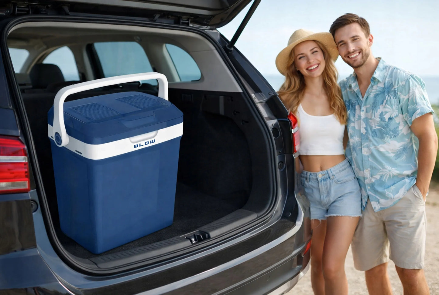 BLOW nešiojamas automobilių šaldytuvas 20L su šildymo funkcija 12V 230V