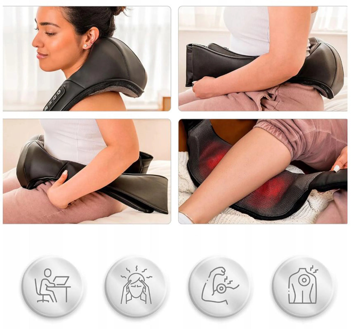 „BLOW Shiatsu“ masažuoklio pagalvė kaklui, nugarai ir pečiams su šildymo funkcija