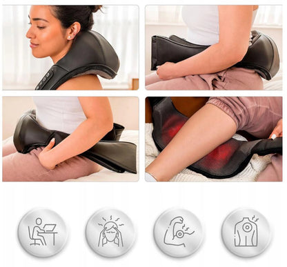 „BLOW Shiatsu“ masažuoklio pagalvė kaklui, nugarai ir pečiams su šildymo funkcija