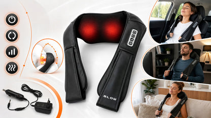 „BLOW Shiatsu“ masažuoklio pagalvė kaklui, nugarai ir pečiams su šildymo funkcija