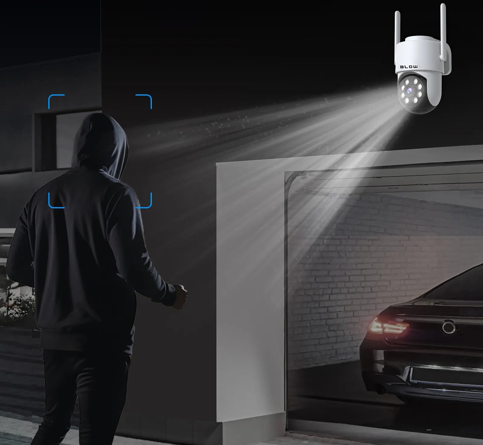 BLOW T-135 5MP išorinė sukamoji WiFi IP kamera su Tuya, Full HD, priartinimu ir judesio detekcija