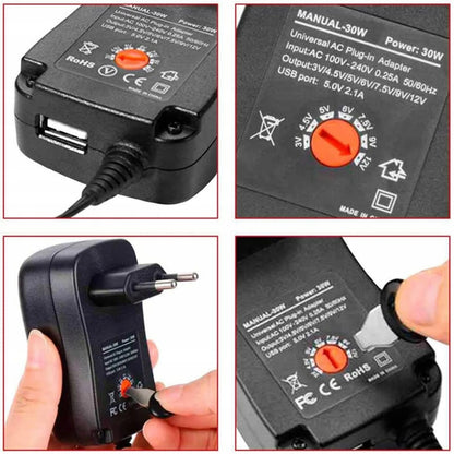 BLOW universalus reguliuojamas impulsinis maitinimo šaltinis ZI2000, 30 W, 7 antgaliai, USB