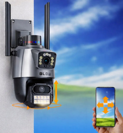 BLOW V-PT62 8MP 4G LTE IP kamera su SIM kortele, PTZ valdymu ir dviem objektyvais