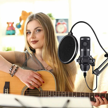 BLOW žaidimų kondensatorinis studijinis kompiuterio mikrofonas su stovu ir USB rinkiniu