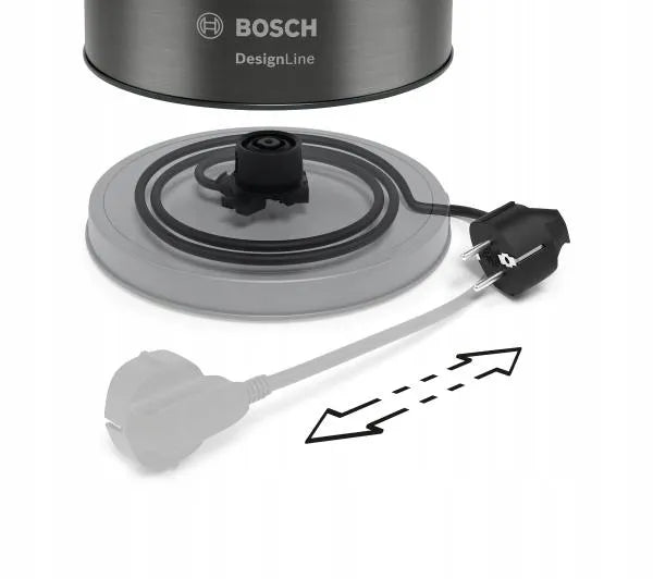 „Bosch DesignLine“ TWK5P475 elektrinis virdulys, 2400 W, 1,7 l, sidabrinis
