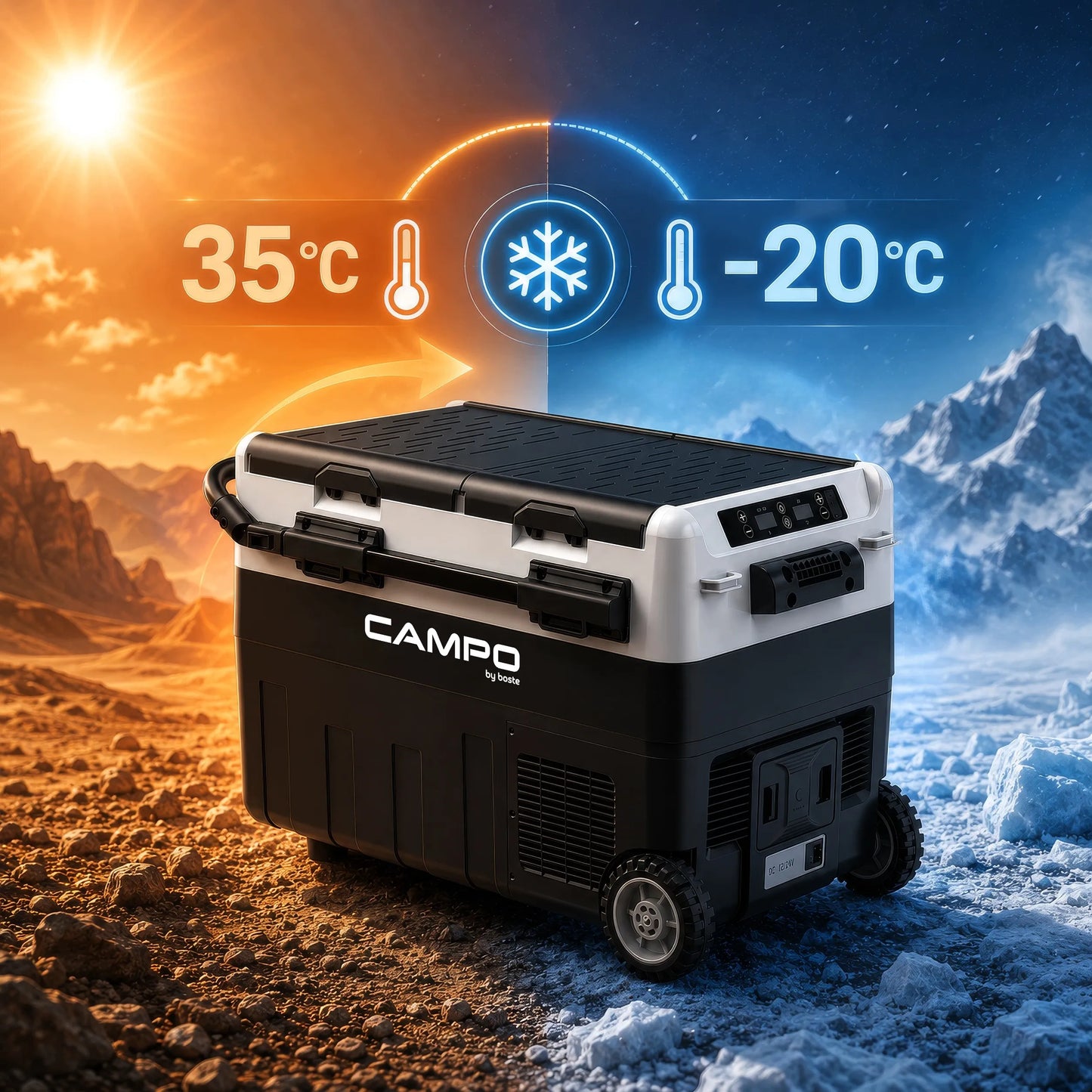 Boste 40L kompresinis kelioninis šaldytuvas -20°C AC DC su programėle, 2 zonų