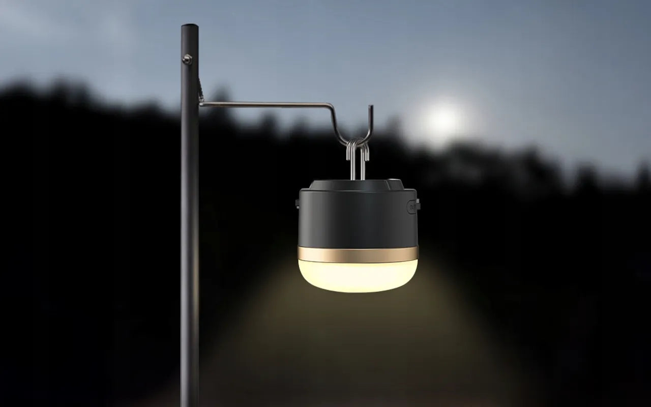 Boste belaidė LED stovyklavimo lempa, turistinis žibintuvėlis su powerbank funkcija