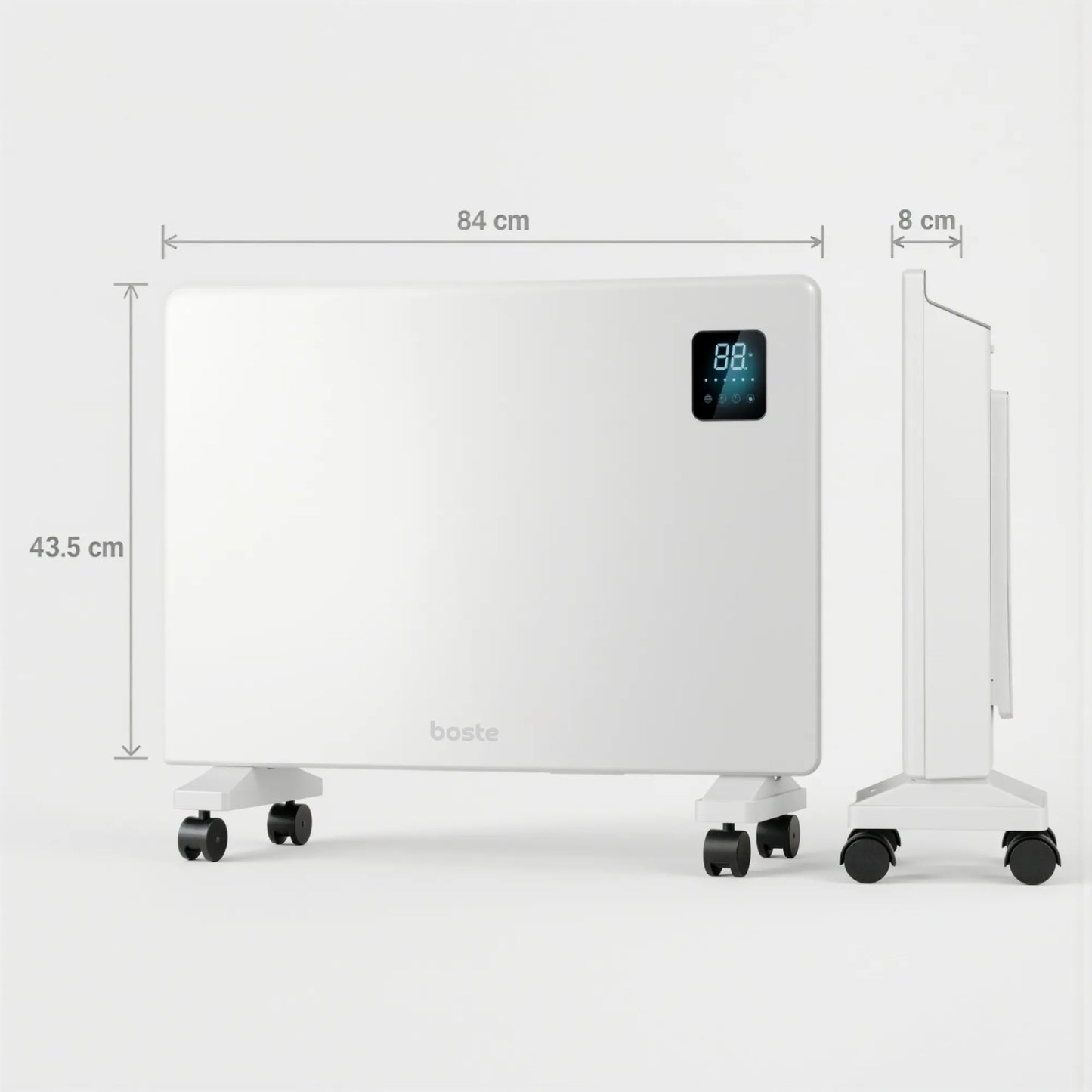 Boste elektrinis konvektorinis radiatorius, energiją taupantis 2000 W, Smart WiFi LED