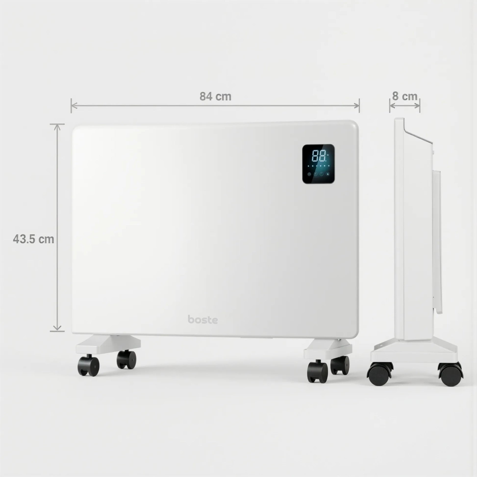Boste elektrinis konvektorinis radiatorius, energiją taupantis 2000 W, Smart WiFi LED