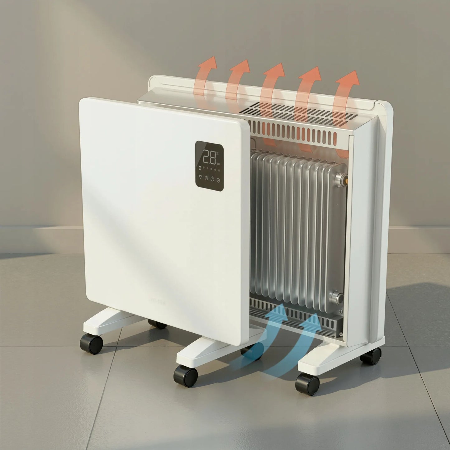 Boste elektrinis konvektorinis radiatorius, energiją taupantis 2000 W, Smart WiFi LED