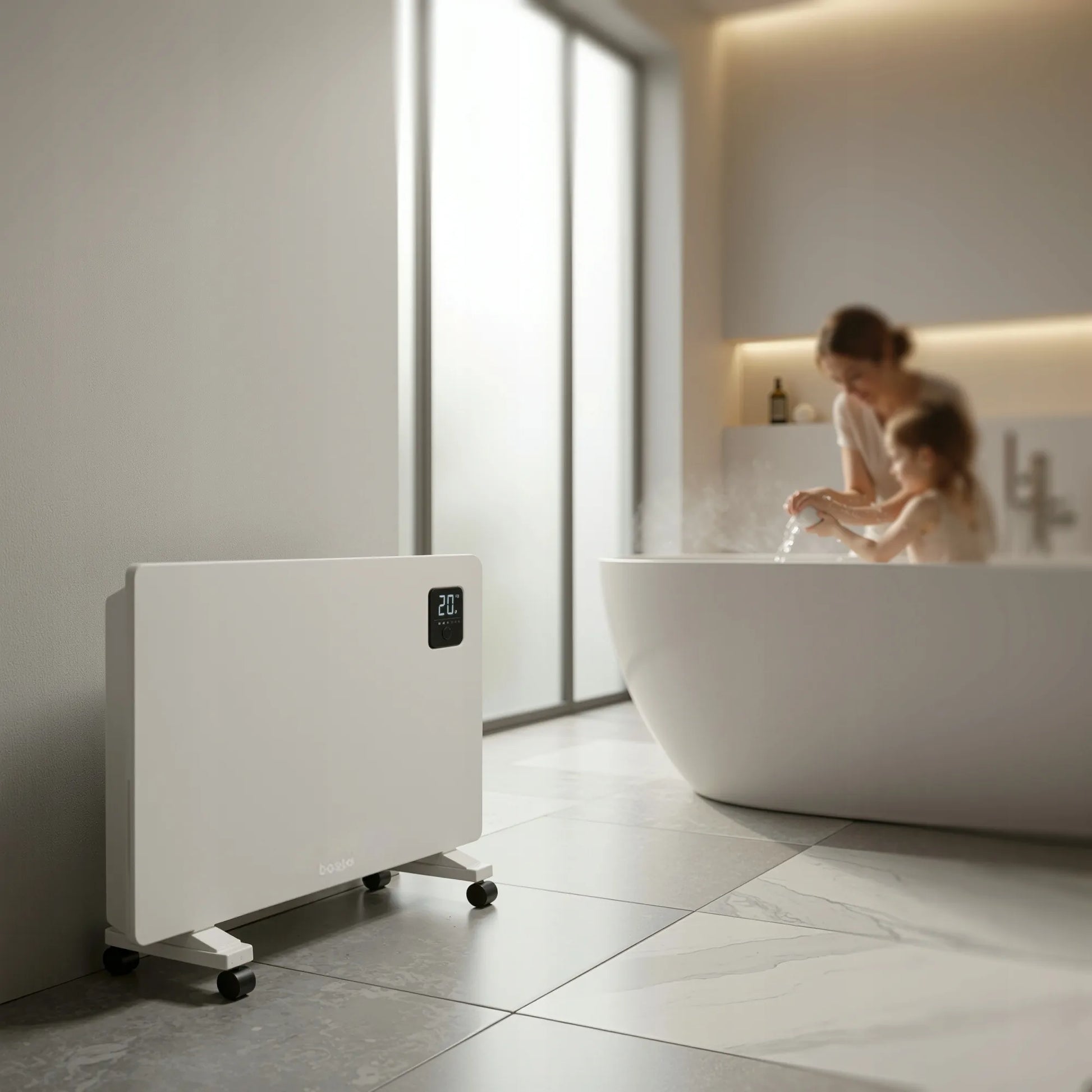 Boste elektrinis konvektorinis radiatorius, energiją taupantis 2000 W, Smart WiFi LED