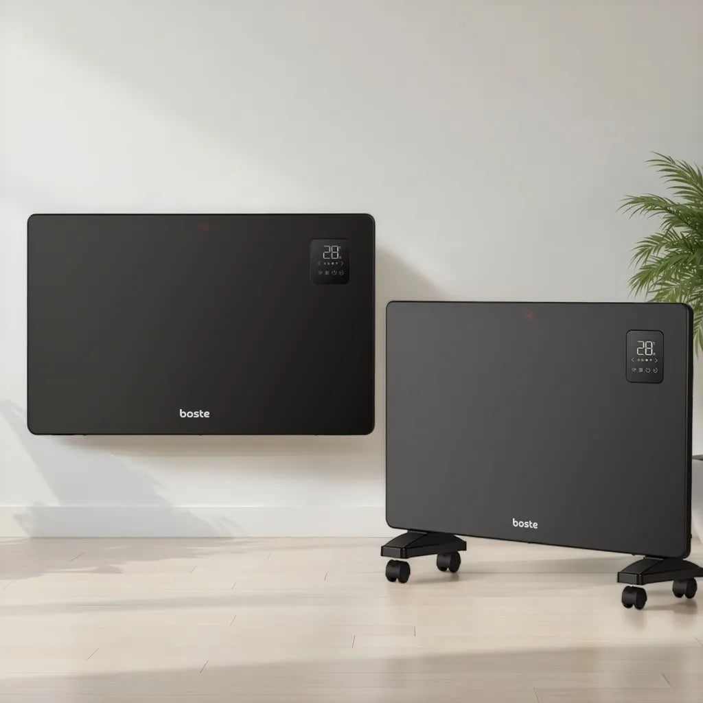 BOSTE elektrinis konvektorinis šildytuvas, energiją taupantis, 2000W, WiFi, LED