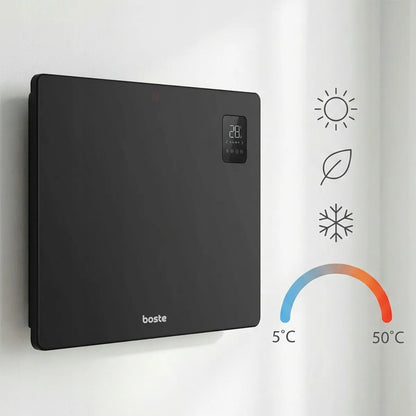 BOSTE elektrinis konvektorinis šildytuvas, energiją taupantis, 2000W, WiFi, LED