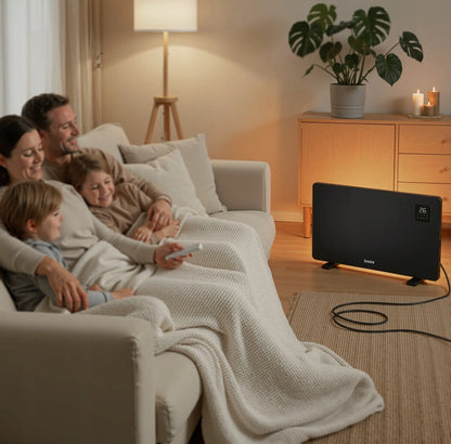 BOSTE elektrinis konvektorinis šildytuvas, energiją taupantis, 2000W, WiFi, LED