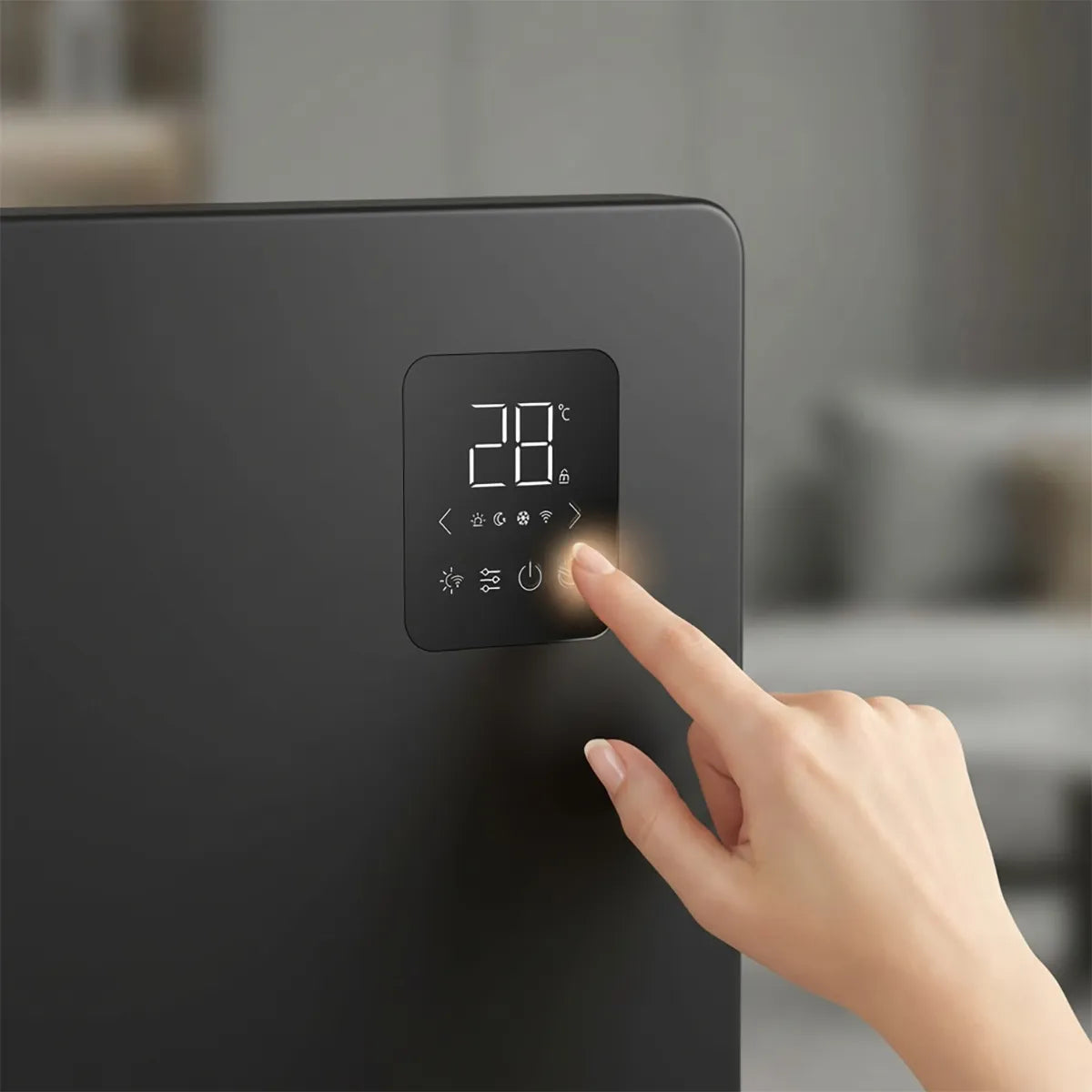 BOSTE elektrinis konvektorinis šildytuvas, energiją taupantis, 2000W, WiFi, LED