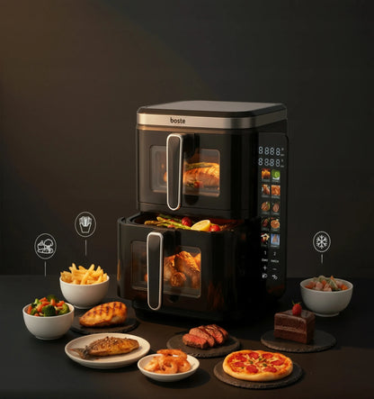 Boste Flavor Cookmaster D6 be Riebalų Veikianti Karšto Oro Gruzdintuvė, 11L, 2800W