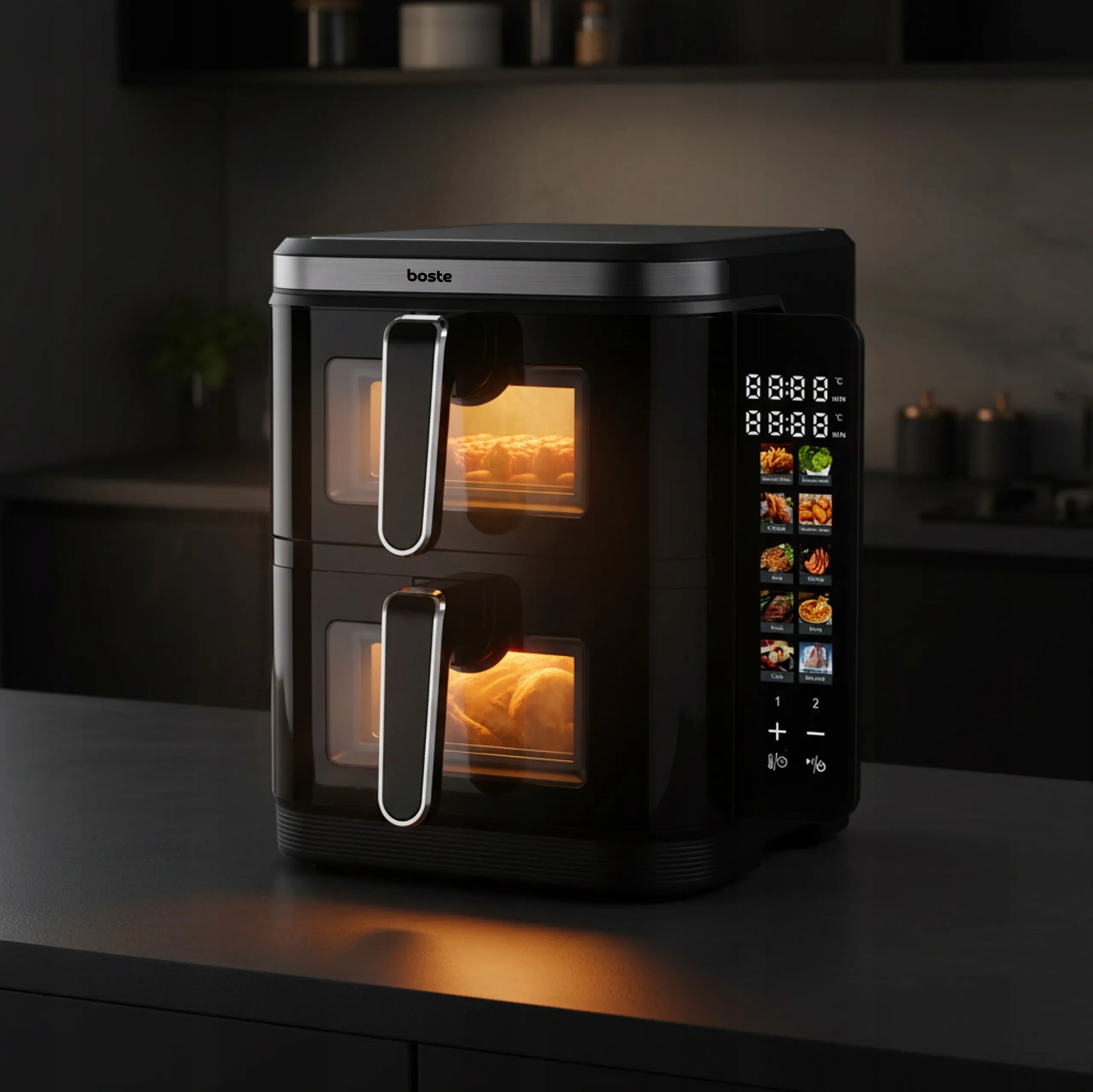 Boste Flavor Cookmaster D6 be Riebalų Veikianti Karšto Oro Gruzdintuvė, 11L, 2800W
