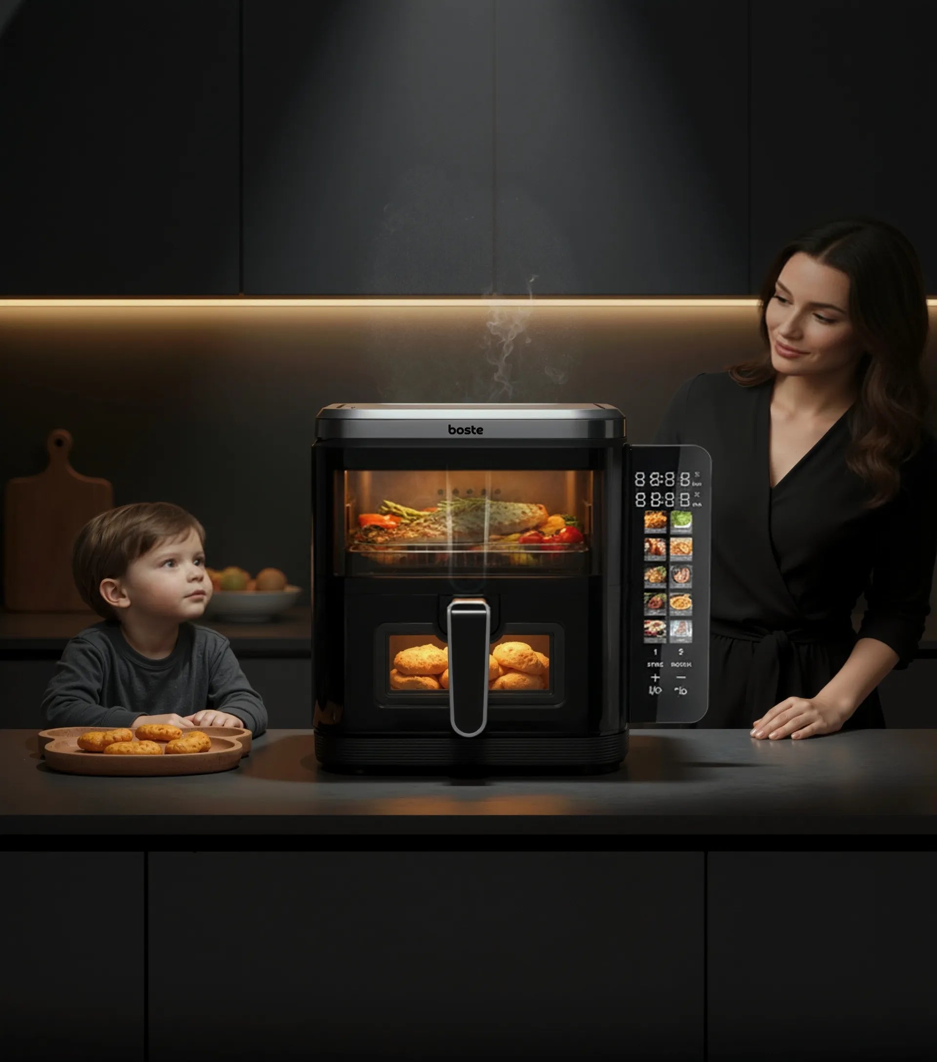 Boste Flavor Cookmaster D6 be Riebalų Veikianti Karšto Oro Gruzdintuvė, 11L, 2800W